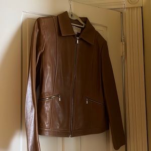 Excellent used condition Michael Kors tan leather jacket